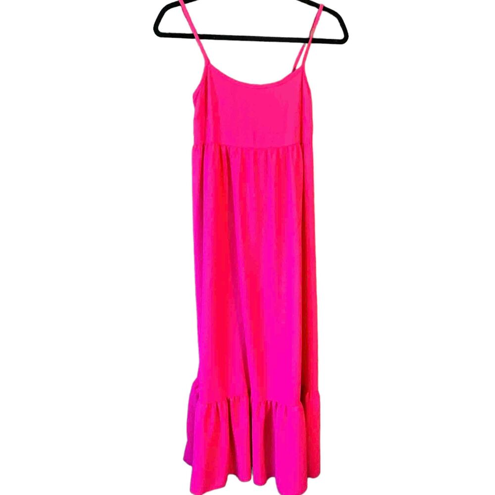 See You Monday Pink Womens Spaghetti Strap Ruffled Hem Maxi Dress Size XS